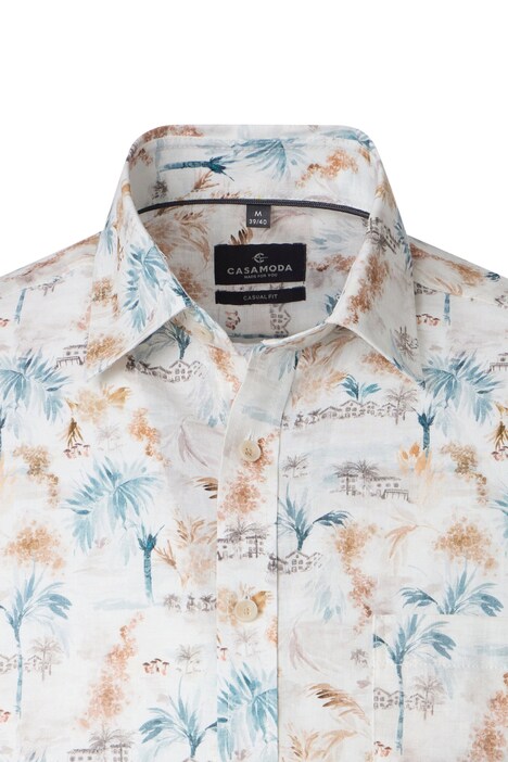 Leinenhemd Kurzarm Print Casual Fit