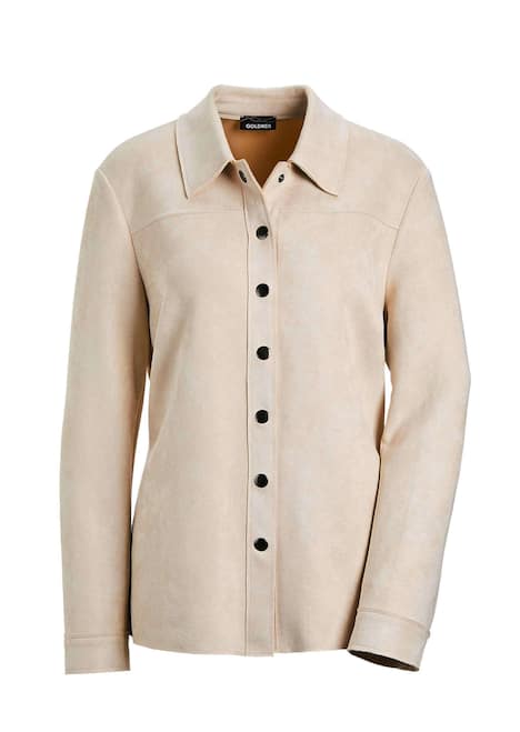 Leichte Damenjacke, Veloursleder-Optik