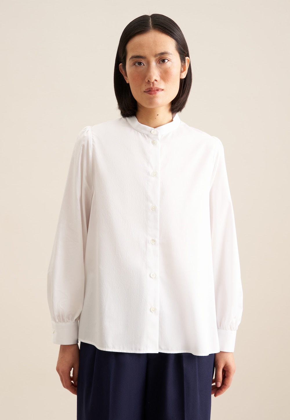 Damen Stehkragenbluse - Uni