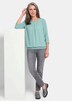 Chiffon-Shirt mit 3/4-Arm, Rundhals
