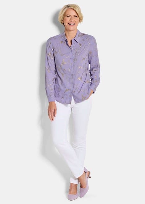 Druckbluse mit schimmerndem Print