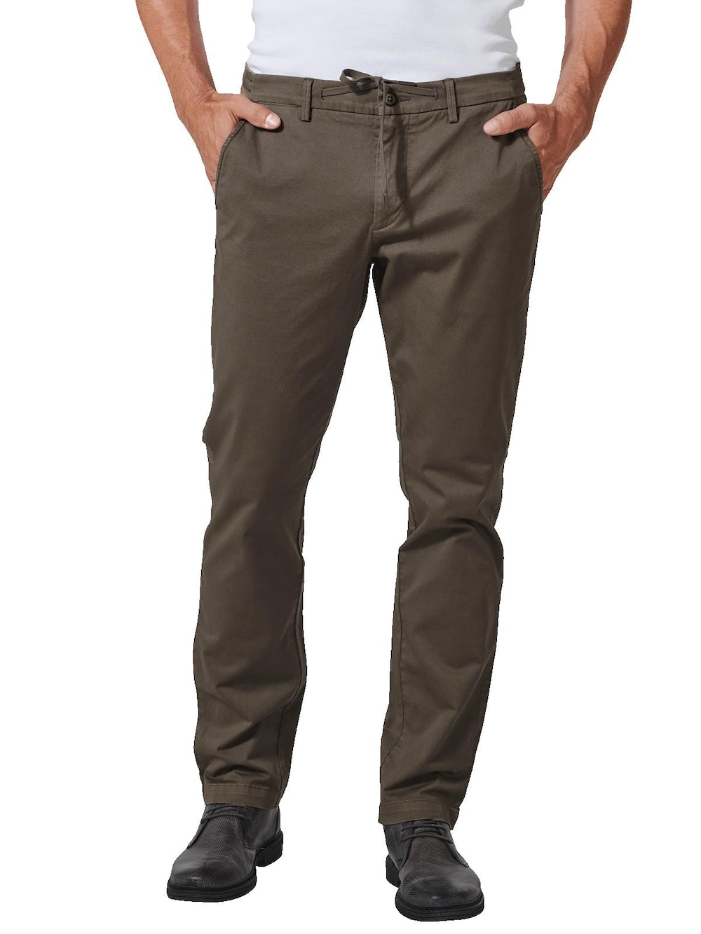 engbers Herren Chino mit Tunnelzug , Khaki