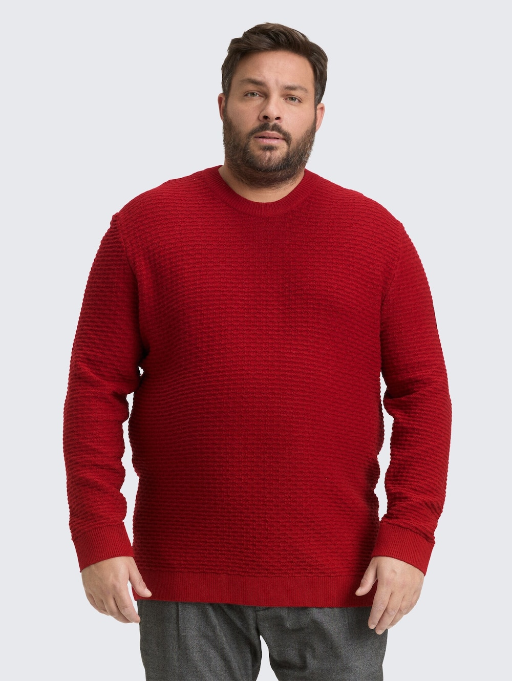 Tom Tailor Men PLUS Pullover & Strickjacken Plus Size - Strickpullover mit Rundhalsausschnitt