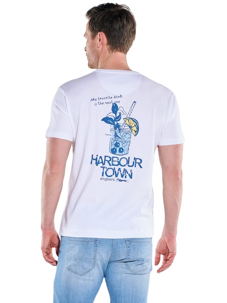 Herren T-Shirt mit Rückenprint , Reinweiss
