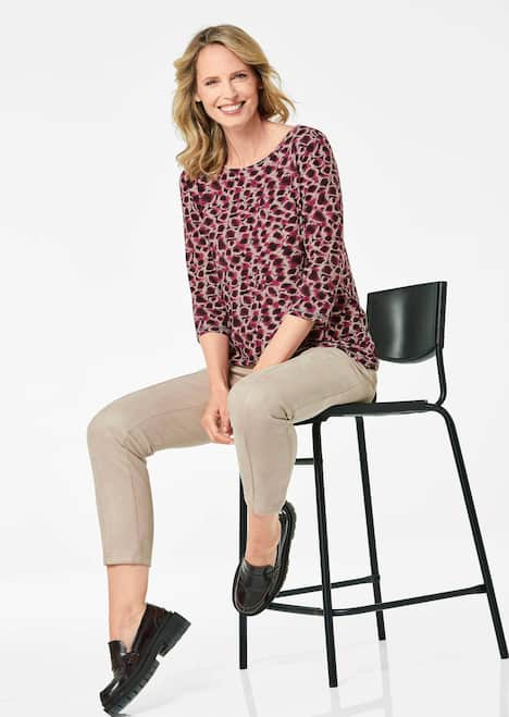 GOLDNER Shirt Elegant gedessineerd shirt in viscosejersey