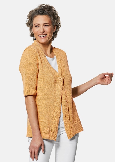 Bändchengarn-Strickjacke mit schönen Details
