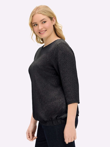 Sweatshirt 3/4-Arm Uni Ohne Kragen