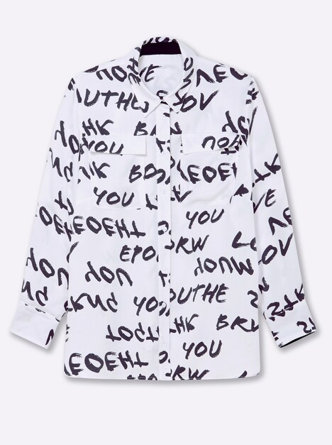 Bluse Langarm Sonstiges Muster Hemdkragen