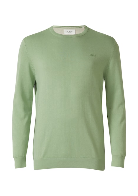 Strickpullover mit Logo-Stickerei