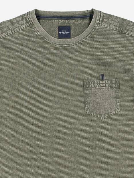 engbers Herren Langarm-Shirt strukturiert , Khaki