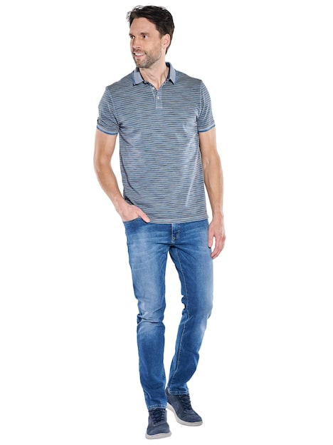 Herren Polo-Shirt meliert , Grau