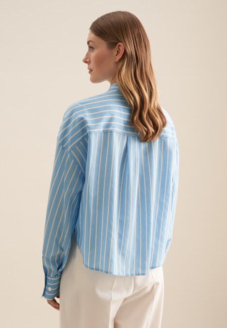 Damen Stehkragenbluse - Streifen