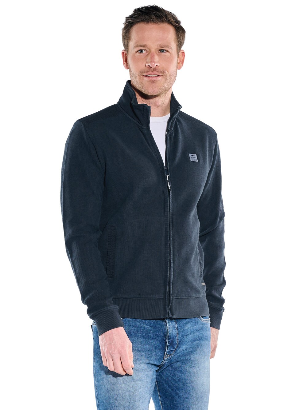 engbers Herren Sweatjacke Stehbund , Saphirblau