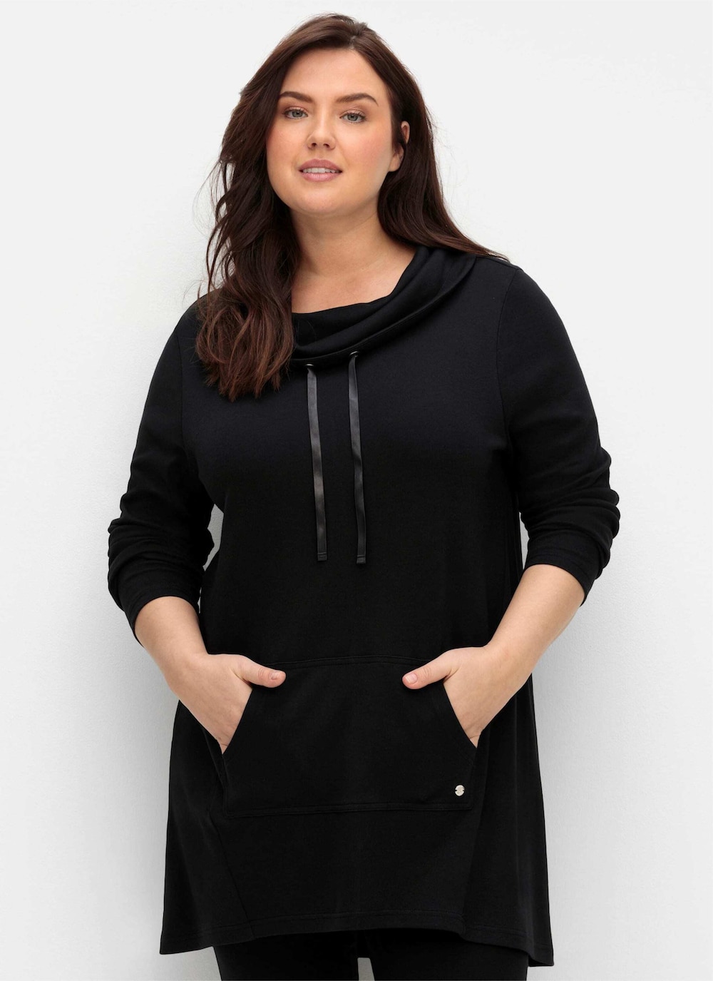 Sweatshirt Langarm Uni Stehkragen