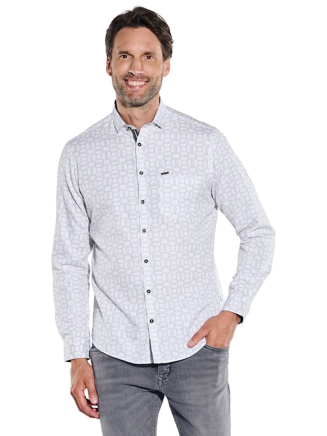 Herren Hemd langarm , Reinweiss
