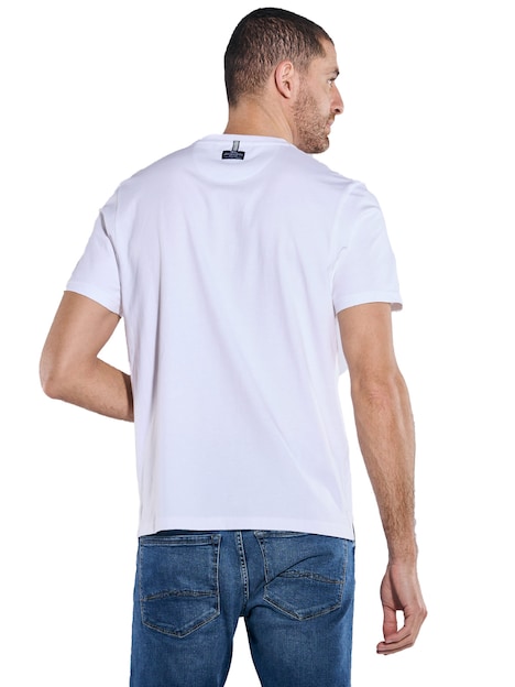 Herren T-Shirt mit Print , Reinweiss