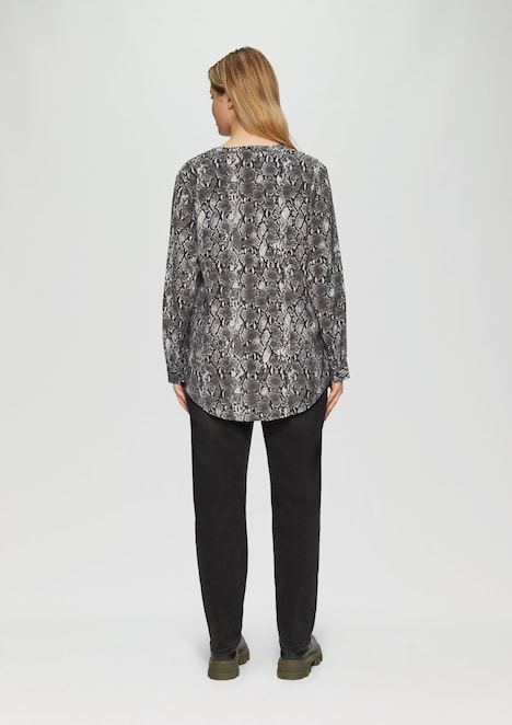 Bluse mit Animal-Print aus Viskosemix