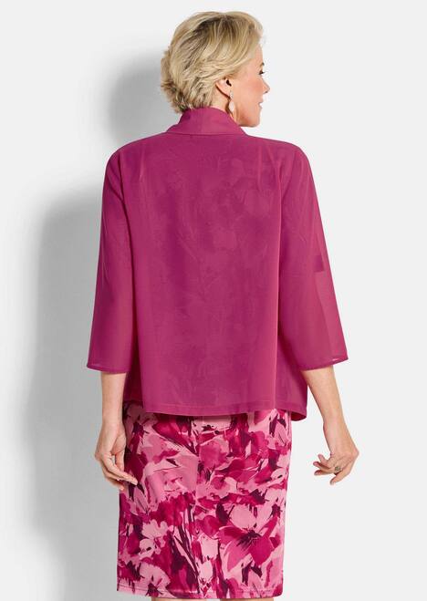 Blaue leichte Jacke mit Schalkragen, Halbarm