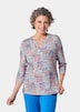 Tunika-Druckshirt mit Stehkragen