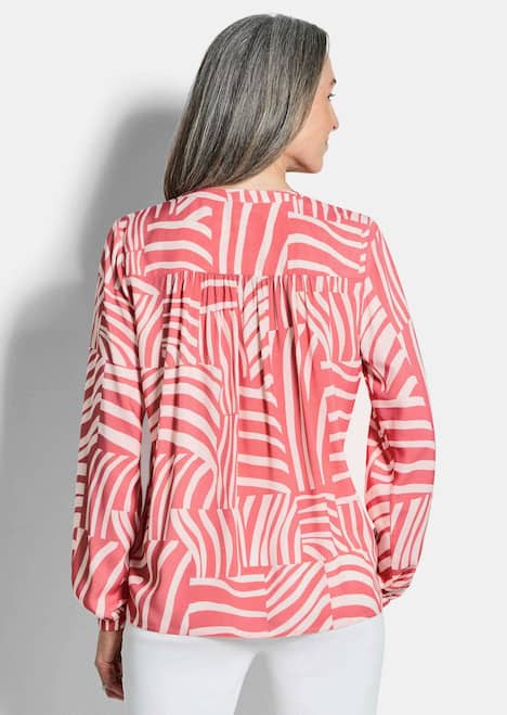 Grafische Viskosebluse mit Schlitz