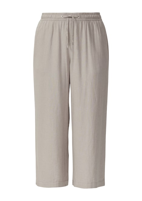 Wide Leg-Hose aus Leinenmix