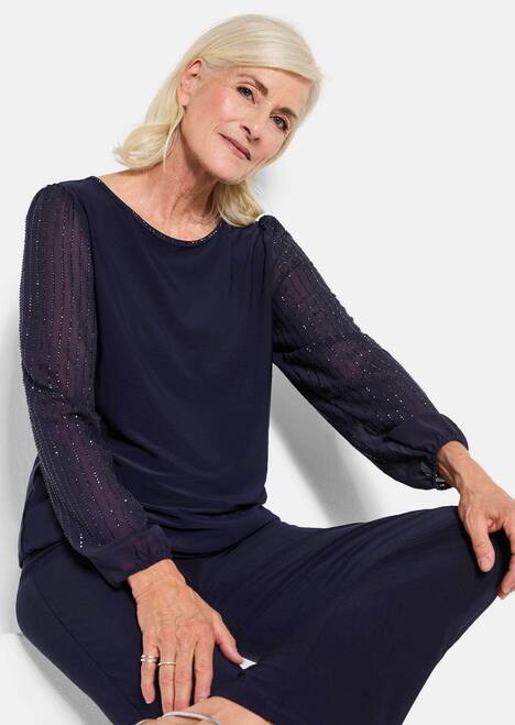 Edles Langarmoberteil, Glitzerärmel