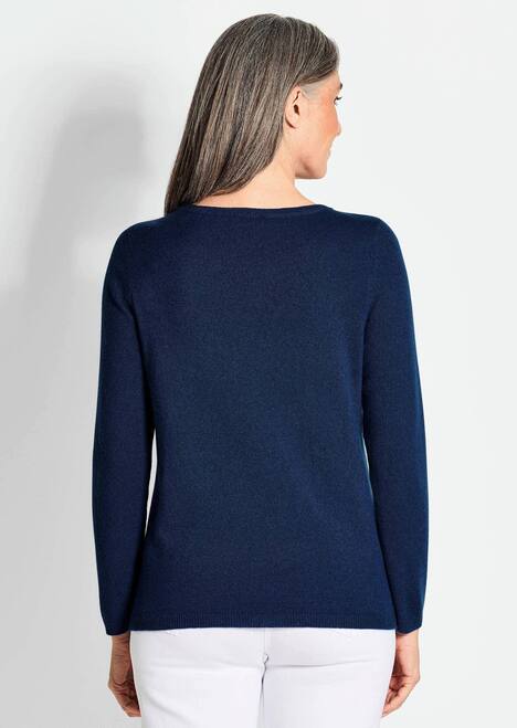 Kaschmirpullover mit U-Boot Ausschnitt