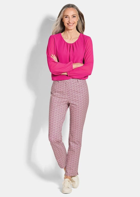 Slim Fit Printhose mit hohem Bund