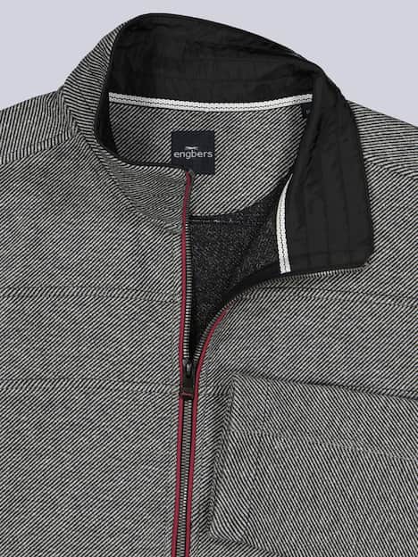 engbers Herren Sweatjacke mit Stehkragen , Grau