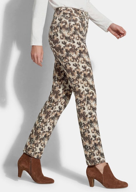 LOUISA-broek met print in jeanslook