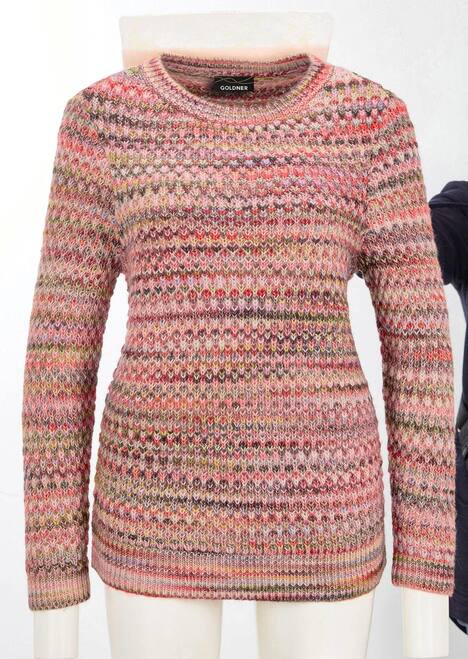 GOLDNER Trui Tricot pullover in meerkleurige look