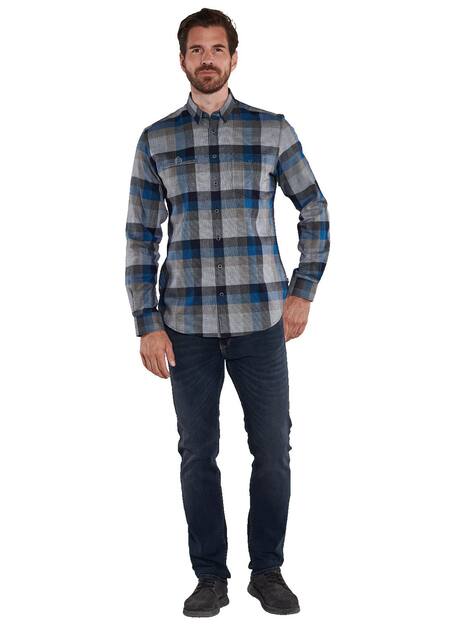 engbers Herren Langarm-Hemd kariert , Tuerkis