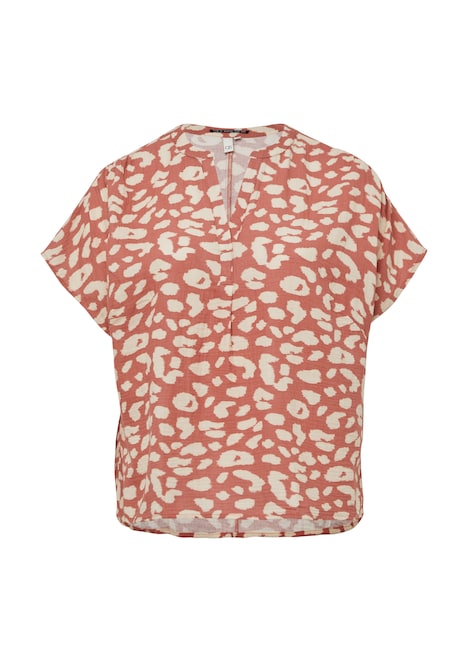Doubleface-Bluse mit Raffung