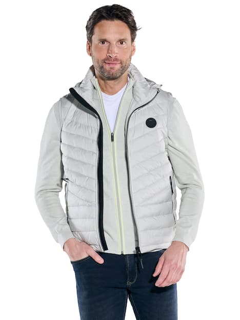 engbers Herren Weste mit abnehmbarer Kapuze , Naturweiss