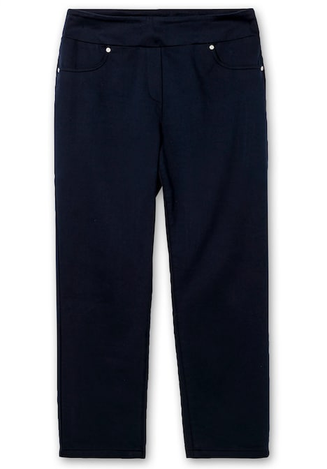 Schlupfhose 7/8-Hose mit Schlupfbund, schmale Form Rundumdehnbund Uni