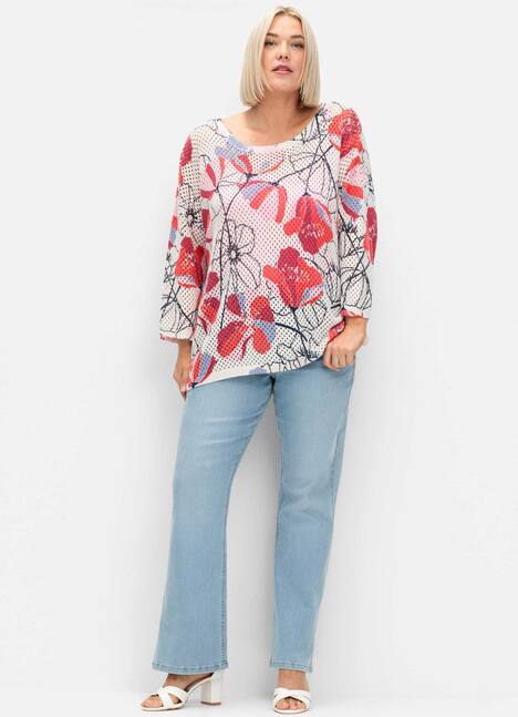 Pullover 3/4-Arm Print