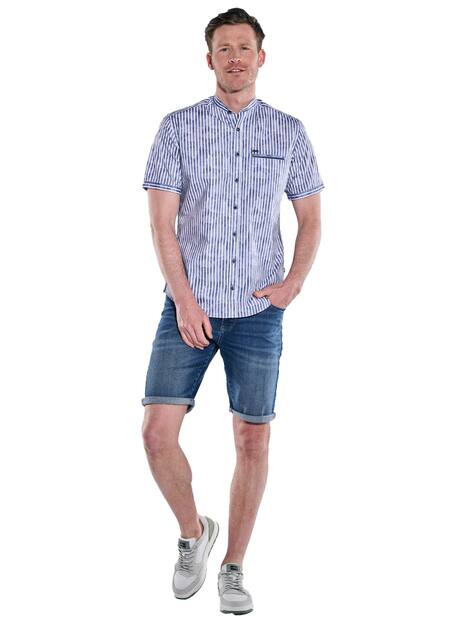 engbers Herren Kurzarm-Hemd gestreift , Saphirblau