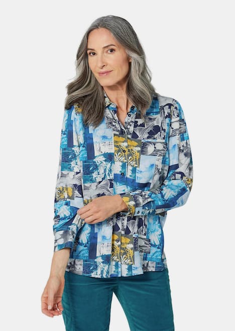 GOLDNER Blouse. Puur katoen Chemisier avec imprimÃ©