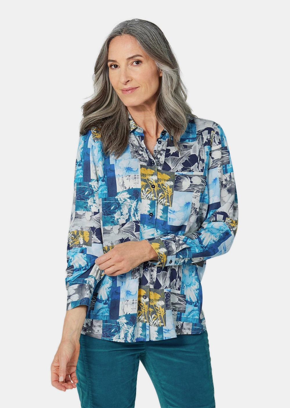 GOLDNER Blouse. Puur katoen Chemisier avec imprimÃÂ©