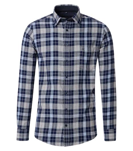 Flanellhemd kariert Casual Fit