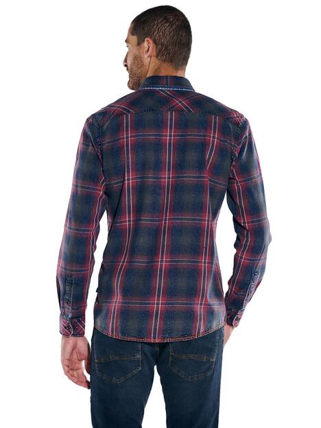 engbers Herren Langarm-Hemd kariert , Rostorange