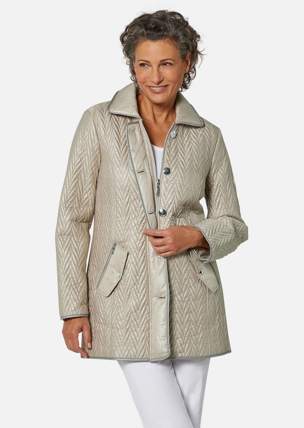 Longjacke mit außergewöhnlicher Steppung
