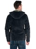 Herren Cord-Jacke mit abnehmbarer Kapuze , Schwarz