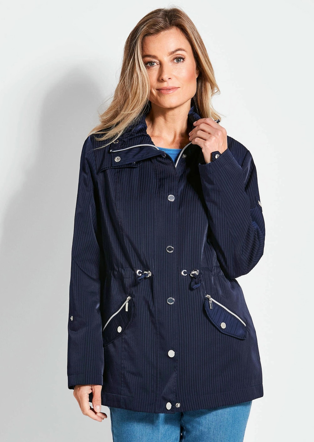 Longjacke aus fein strukturierter Ware