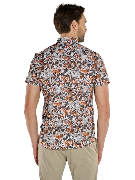 Herren Kurzarm-Hemd slim fit , Rostorange