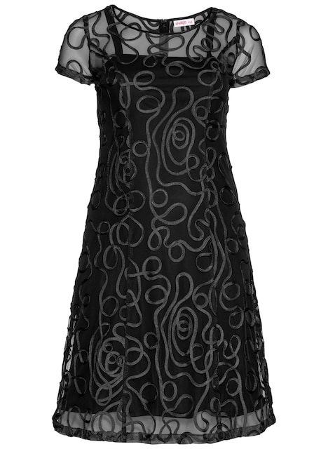 Spitzenkleid Kurzarm Uni