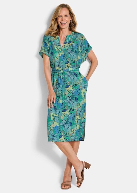 Viskosekleid mit floralem Muster