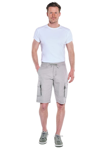 Herren Bermuda mit Tunnelzug , Silbergrau