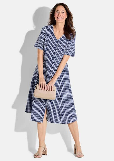 Baumwollkleid mit Karomuster