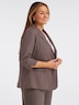 Leinen-Blazer 3/4-Arm Reverskragen